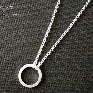 Sterling Silver Circle Eternity Globe Dainty Necklace